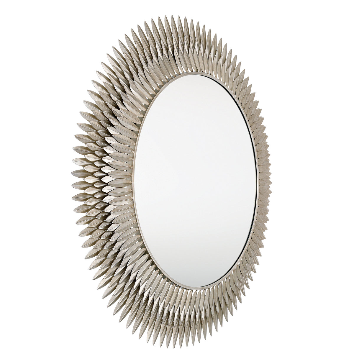 Crystorama Broche 46.75" Mirror Antique Silver - detail