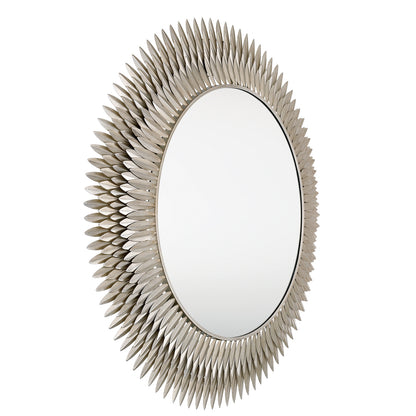Crystorama Broche 46.75" Mirror Antique Silver - detail