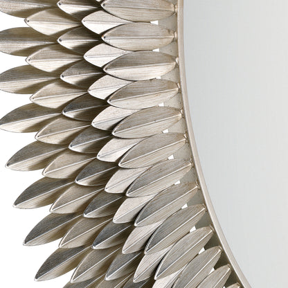 Crystorama Broche 46.75" Mirror Antique Silver - detail