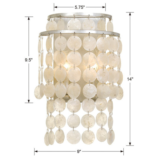 Brielle 2 Light Antique Silver Wall Mount