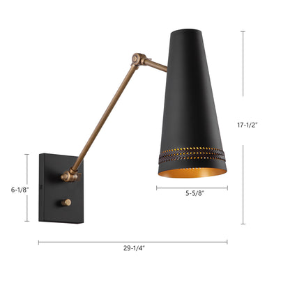 Brickell 5" Leather 1-Light Vanity Light