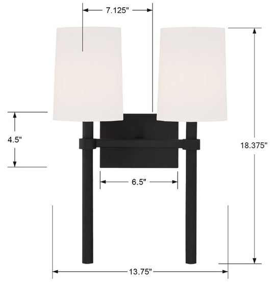 Crystorama Bromley Wall Sconce Polished Nickel