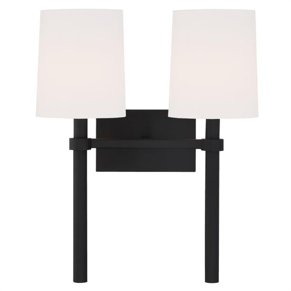 Crystorama Bromley Wall Sconce Black Forged