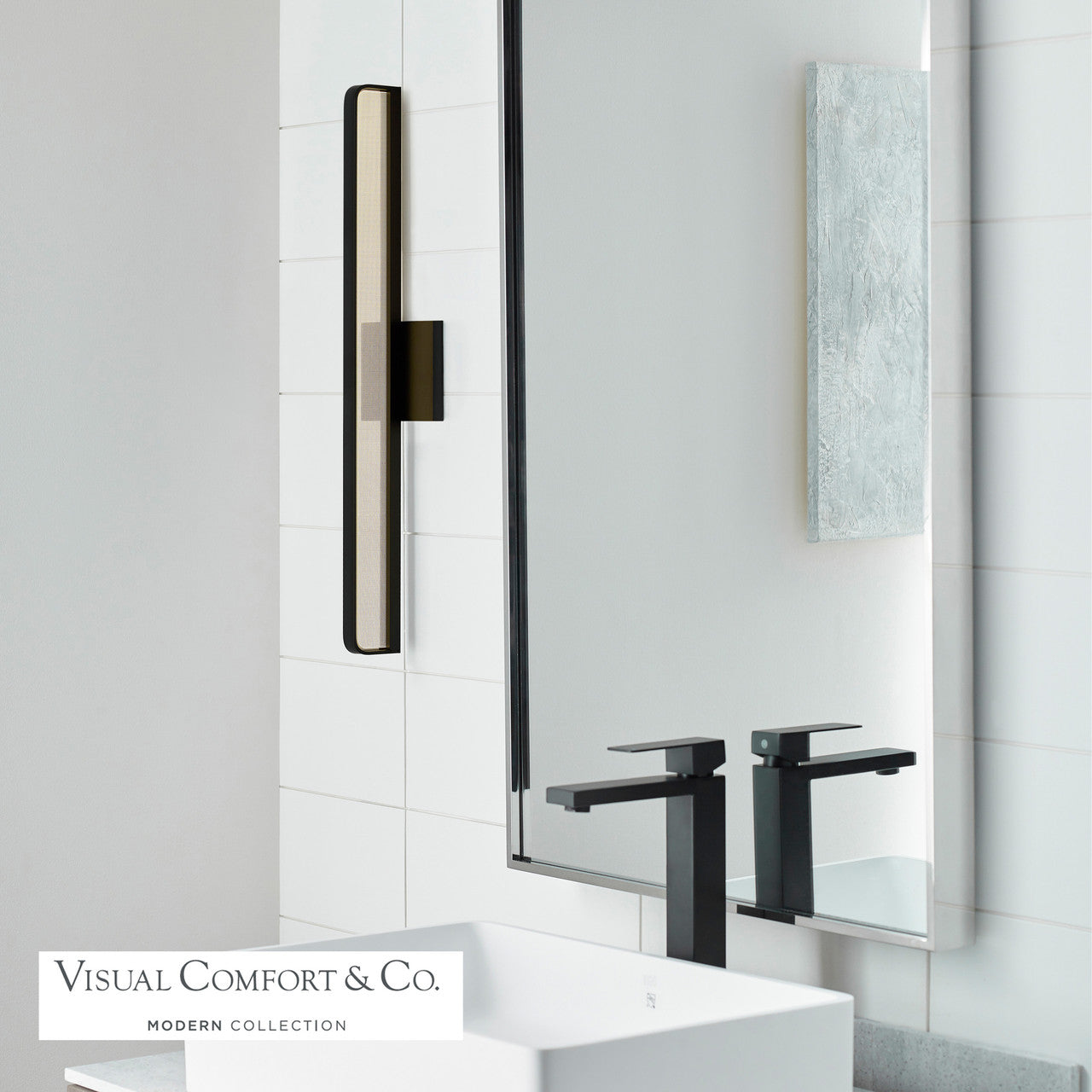 Visual Comfort Modern Banda Bath Sconce Matte White