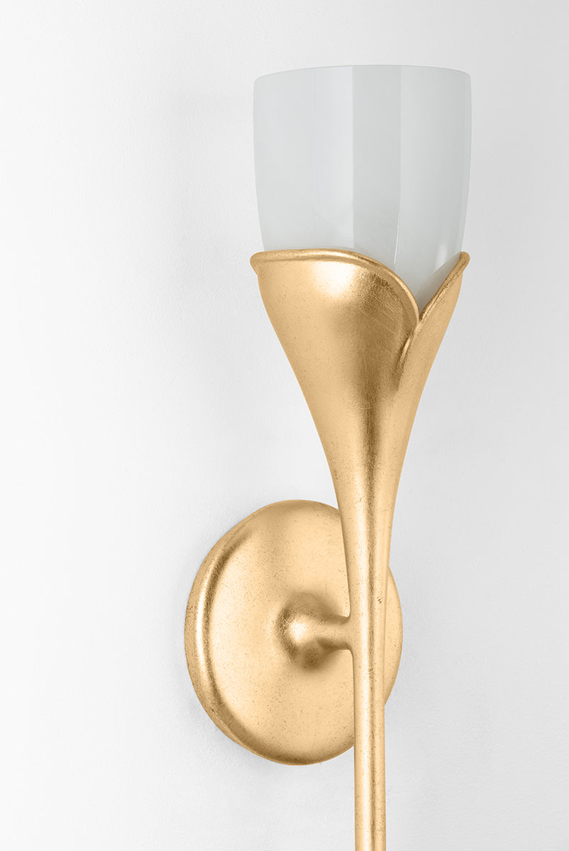 Hudson Valley Bellerose Wall Sconce Vintage Gold Leaf detail view 3
