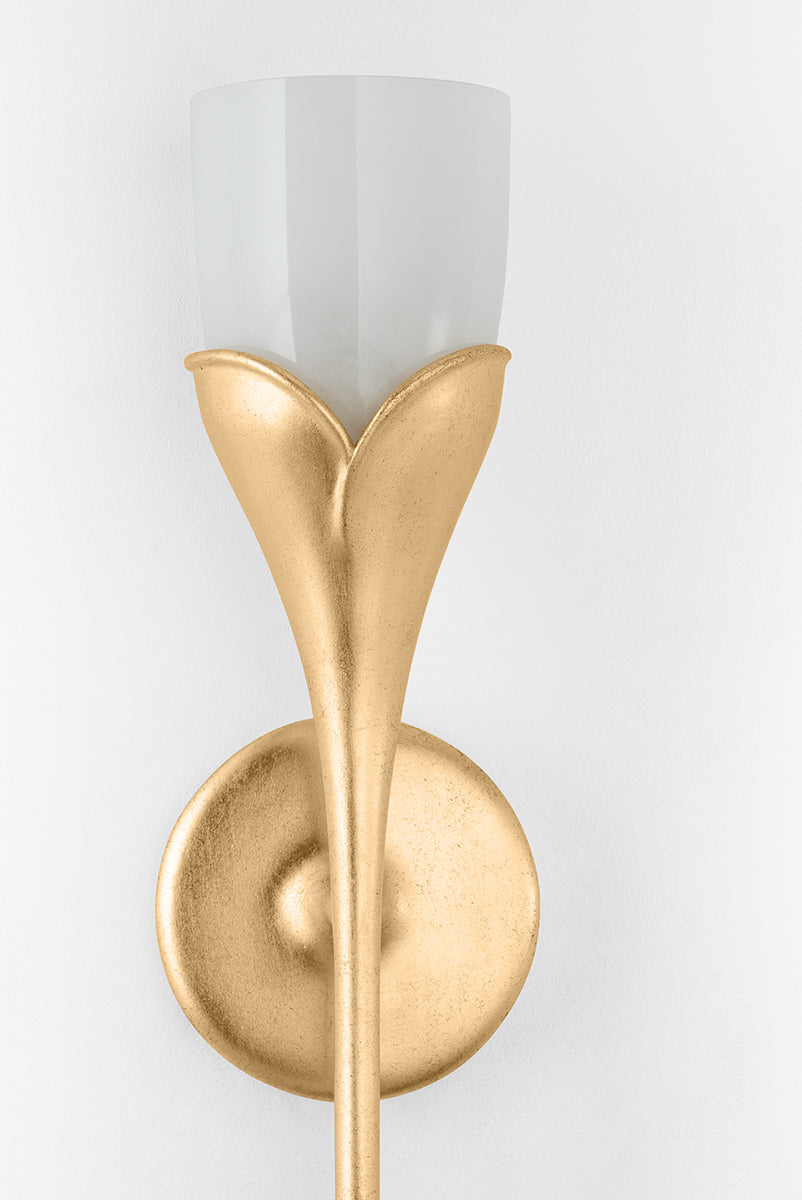 Hudson Valley Bellerose Wall Sconce Vintage Gold Leaf detail view 4