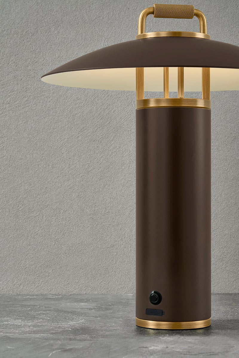 Troy Birk Table Lamp Patina Brass / Bronze Detail 3