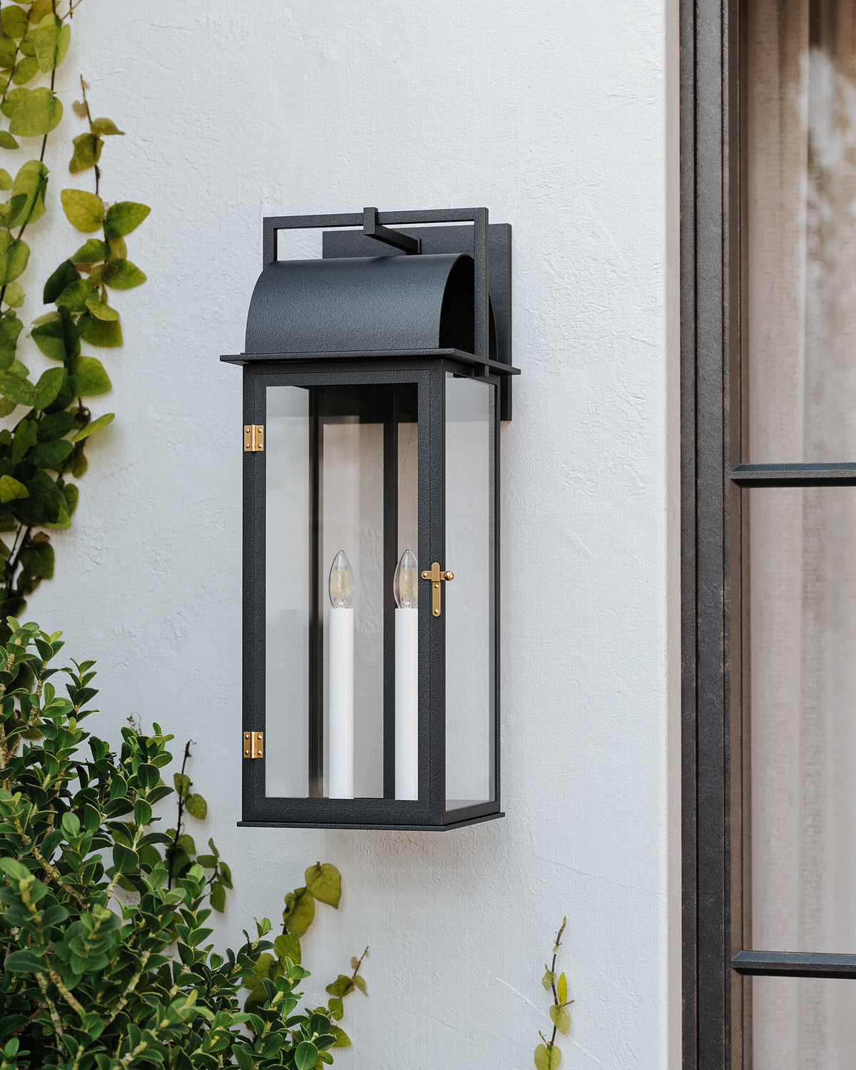 Troy Bohen Outdoor Wall Sconce French Iron / Patina Brass Detail 2