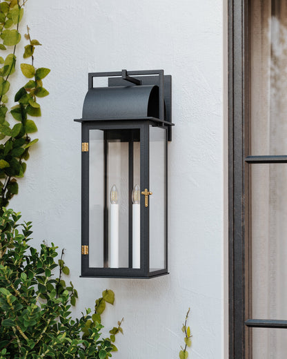 Troy Bohen Outdoor Wall Sconce French Iron / Patina Brass Detail 2