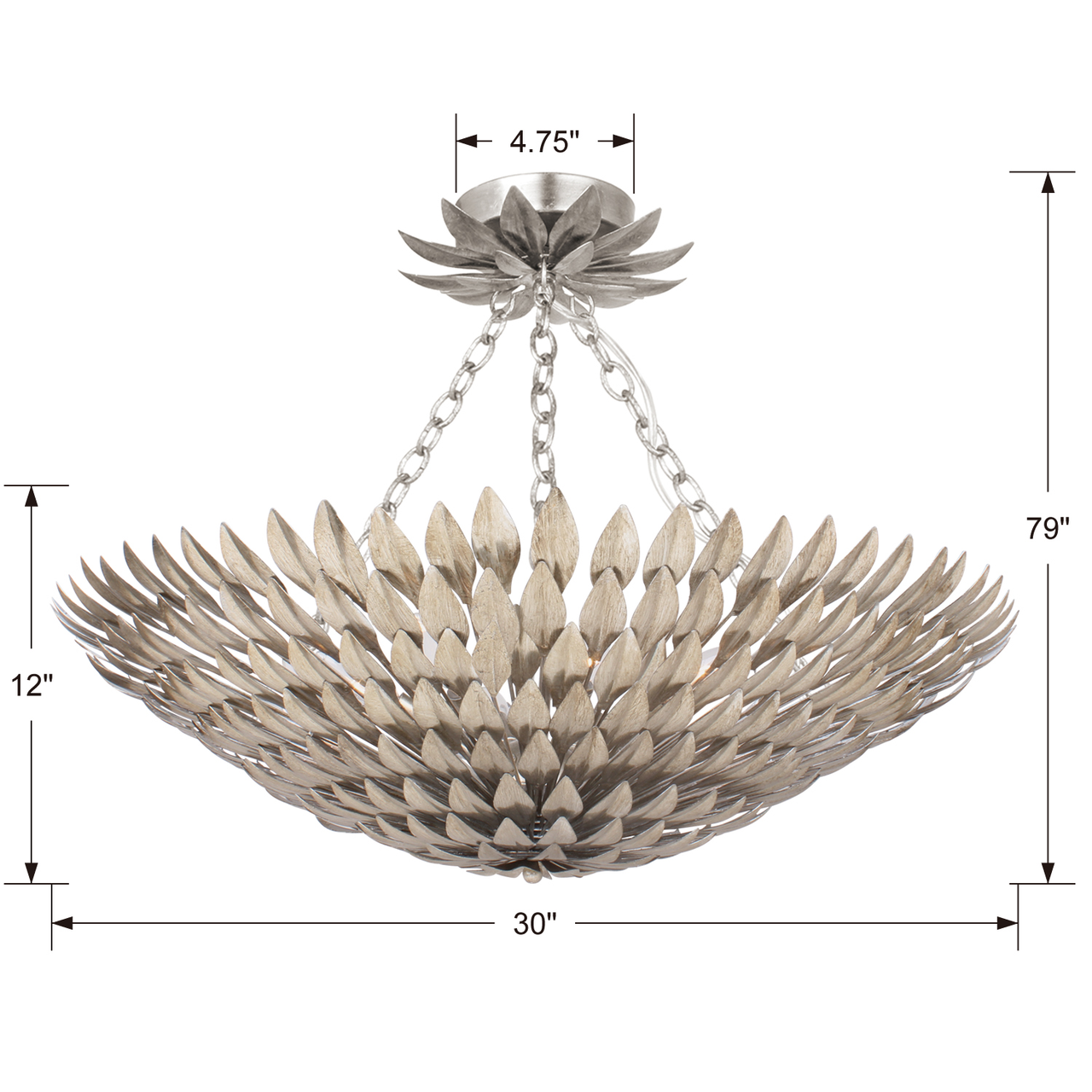 Broche Chandelier - Antique Gold 12"H