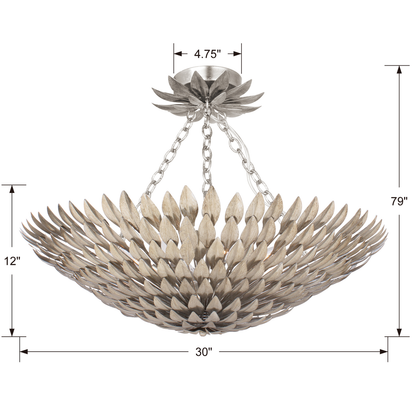 Broche Chandelier - Antique Gold 12"H