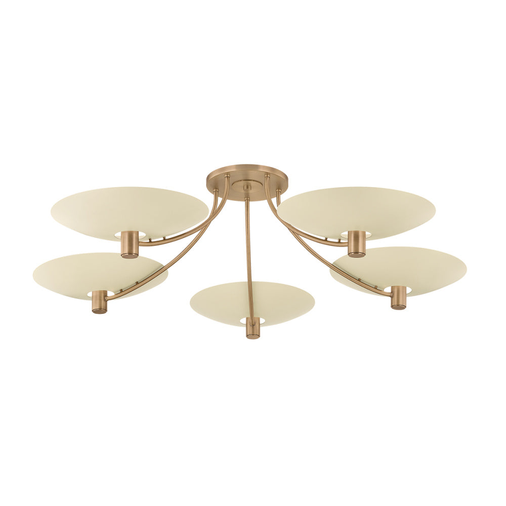 Troy Wolfe Semi-Flush Mount Patina Brass / Soft Sand