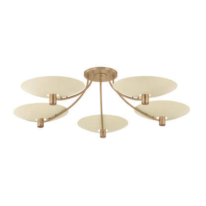 Troy Wolfe Semi-Flush Mount Patina Brass / Soft Sand
