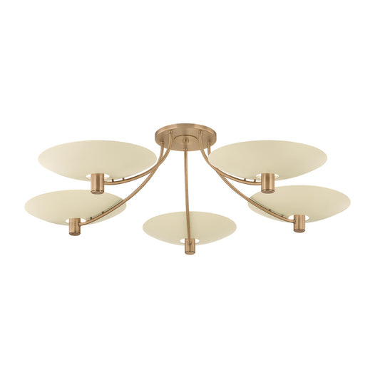Troy Wolfe Semi-Flush Mount Patina Brass / Soft Sand