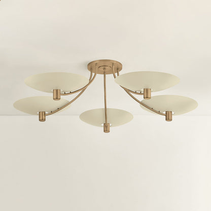 Troy Wolfe Semi-Flush Mount Patina Brass / Soft Sand Detail 2