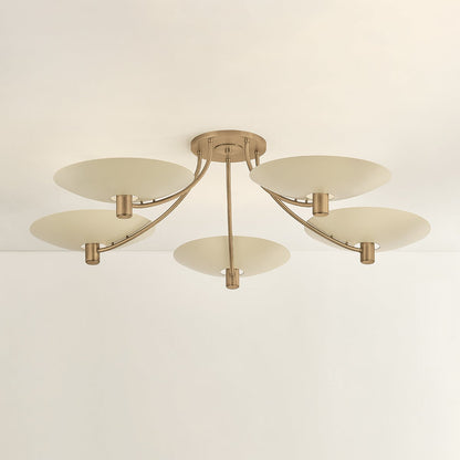 Troy Wolfe Semi-Flush Mount Patina Brass / Soft Sand Detail 1