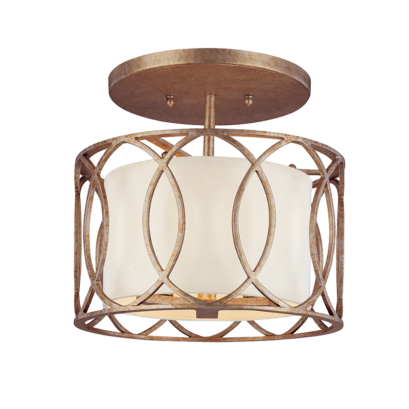 Troy Sausalito Semi-Flush Mount Silver Gold
