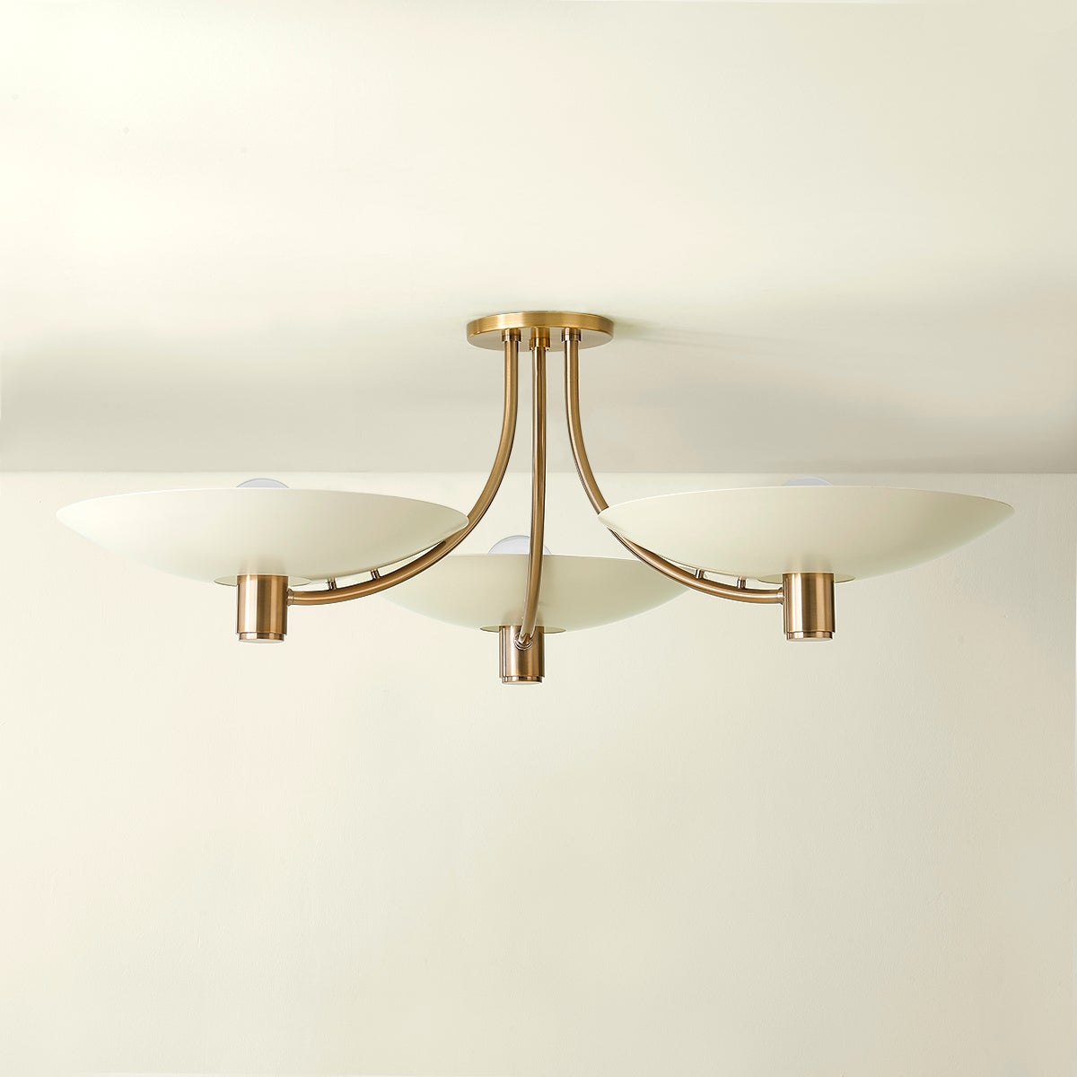Troy Wolfe Semi-Flush Mount Patina Brass / Soft Sand Detail 1