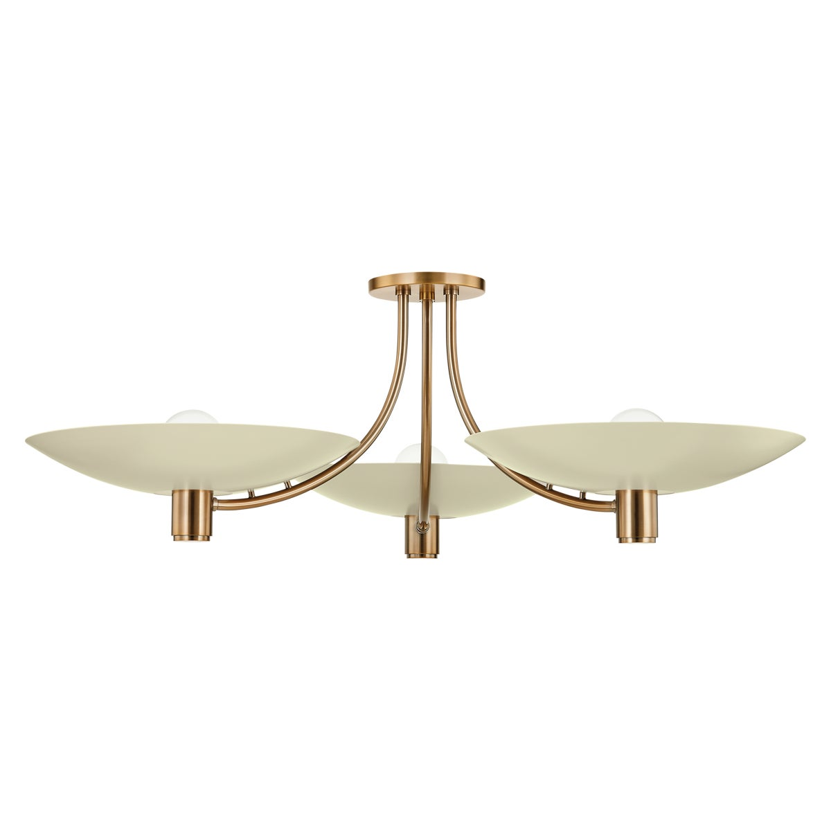 Troy Wolfe Semi-Flush Mount Patina Brass / Soft Sand