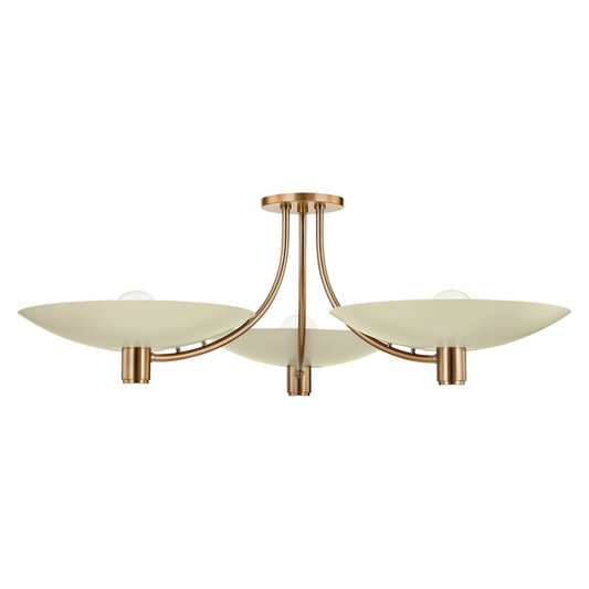 Troy Wolfe Semi-Flush Mount Patina Brass / Soft Sand