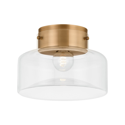 Troy Bellow Flush Mount Patina Brass