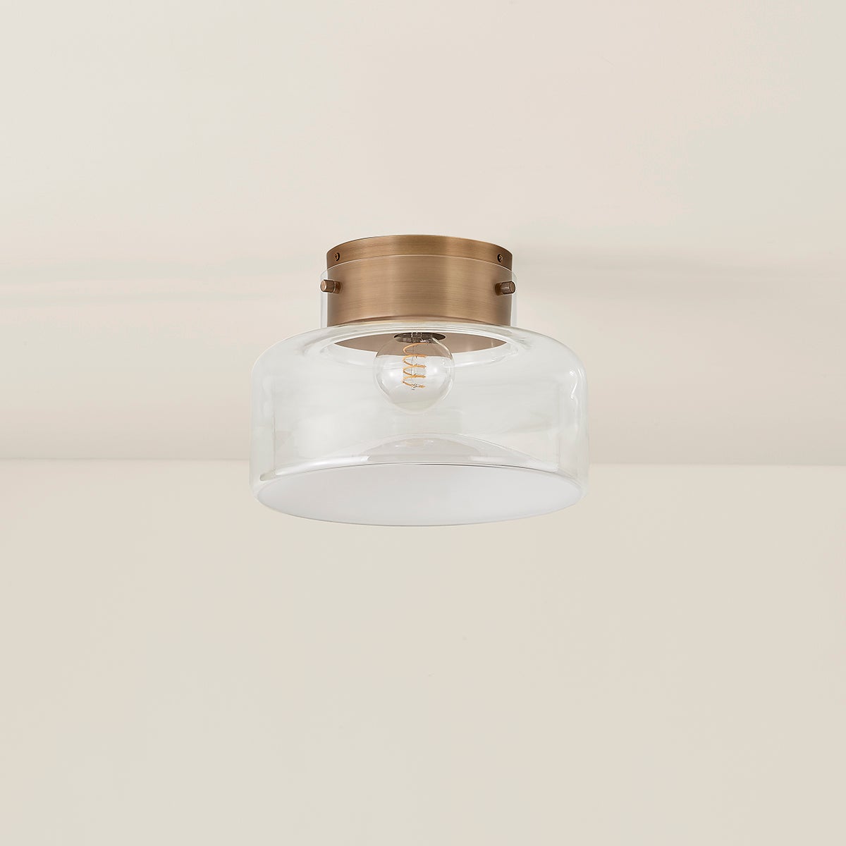 Troy Bellow Flush Mount Patina Brass Detail 1