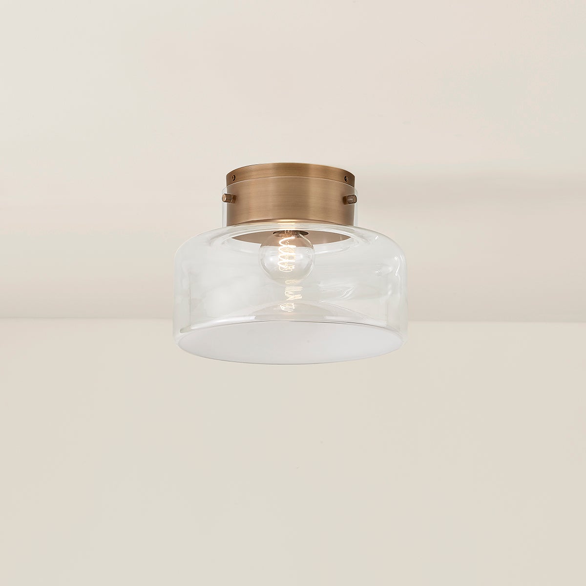 Troy Bellow Flush Mount Patina Brass Detail 2