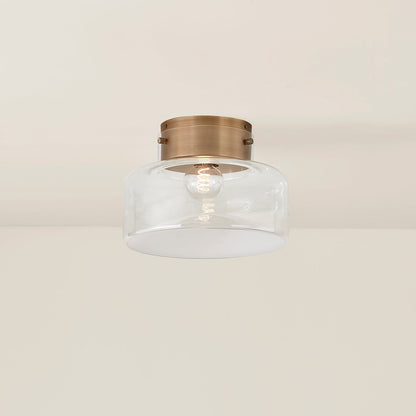 Troy Bellow Flush Mount Patina Brass Detail 2