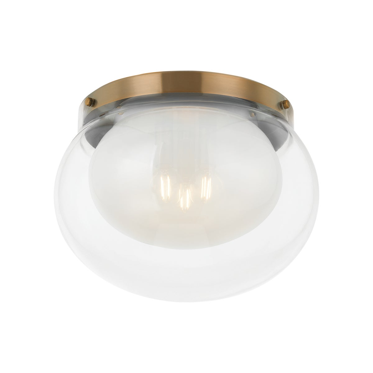 Troy Magma Flush Mount Patina Brass