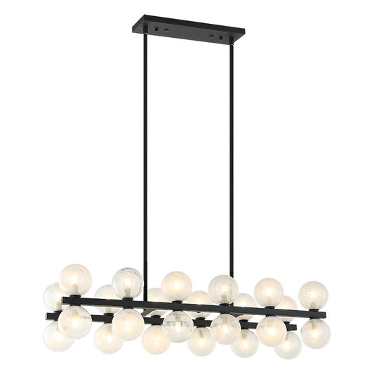 Matteo Lighting Nimbus 36" 24-Light Linear Chandelier in Matte Black (C30724MB) – alternate view