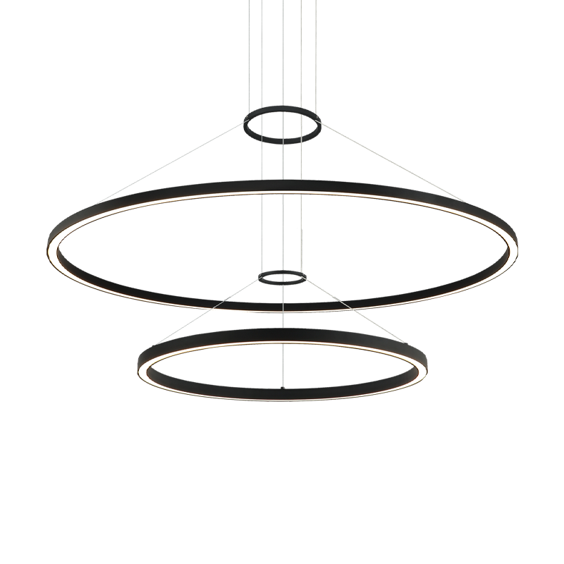 Matteo Lighting O'Hara 2-Tier 40" & 24" LED Chandelier in Matte Black (C30864MB)