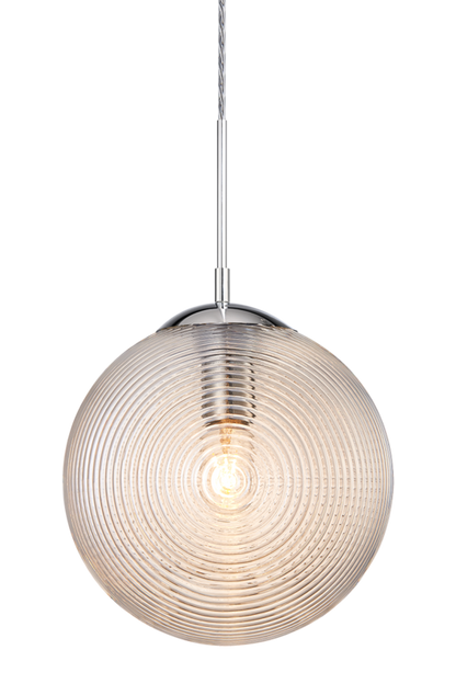 Matteo Lighting Maruna 10" Pendant in Chrome + Cognac Glass (C31002CHCN)