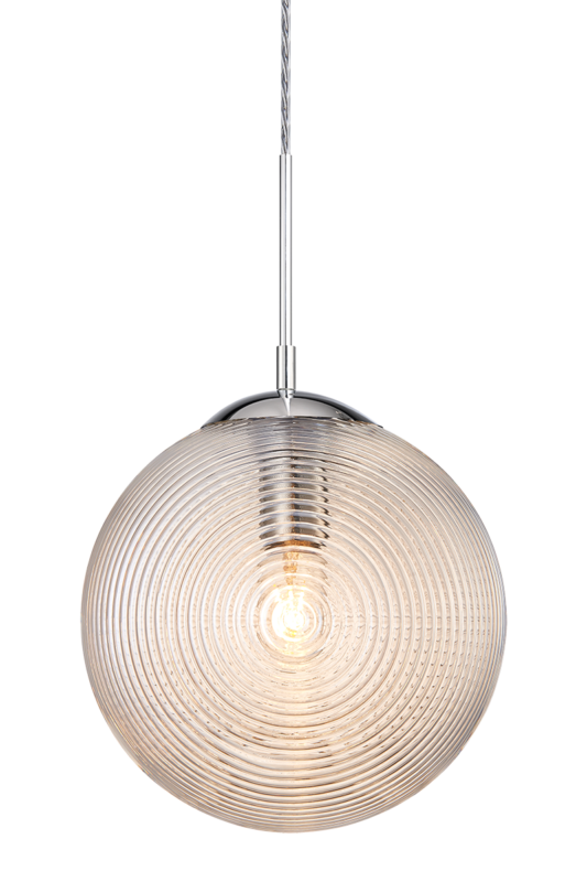Matteo Lighting Maruna 10" Pendant in Chrome + Cognac Glass (C31002CHCN)