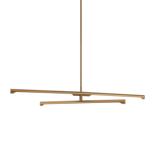 Matteo Lighting Novelle 30" 2-Light LED Linear Pendant in Aged Gold Brass (C31454AG)