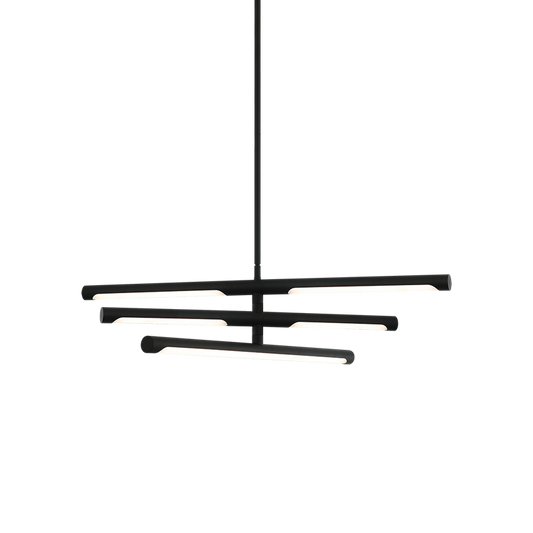 Matteo Lighting Novelle 36" 3-Light LED Linear Pendant in Matte Black (C31490MB)