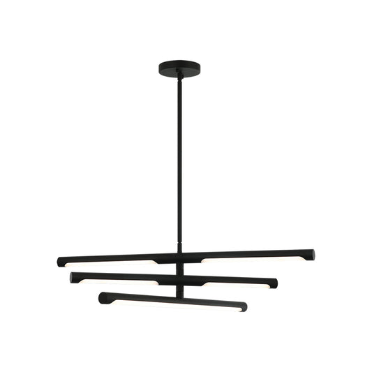 Matteo Lighting Novelle 36" 3-Light LED Linear Pendant in Matte Black (C31490MB) – alternate view