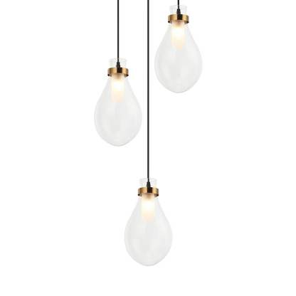 Matteo Lighting Seranna 17" 3-Light Pendant in Aged Gold Brass (C31903AG)