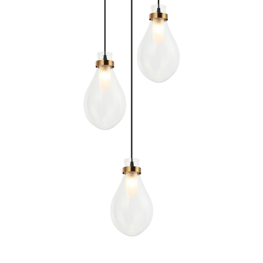 Matteo Lighting Seranna 17" 3-Light Pendant in Aged Gold Brass (C31903AG)