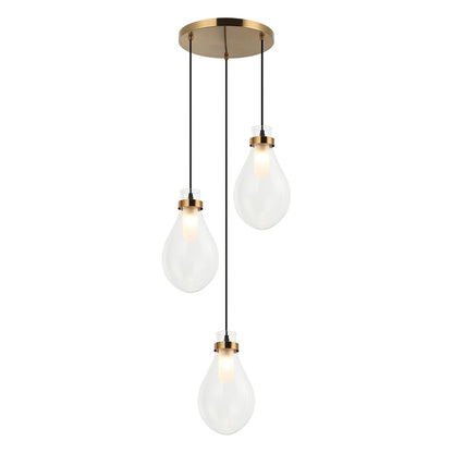 Matteo Lighting Seranna 17" 3-Light Pendant in Aged Gold Brass (C31903AG) – alternate view