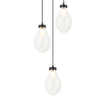 Matteo Lighting Seranna 17" 3-Light Pendant in Matte Black (C31903MB)
