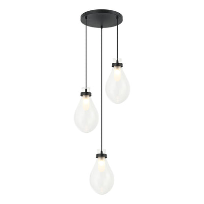 Matteo Lighting Seranna 17" 3-Light Pendant in Matte Black (C31903MB) – alternate view