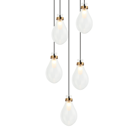 Matteo Lighting Seranna 21" 5-Light Pendant in Aged Gold Brass (C31905AG)
