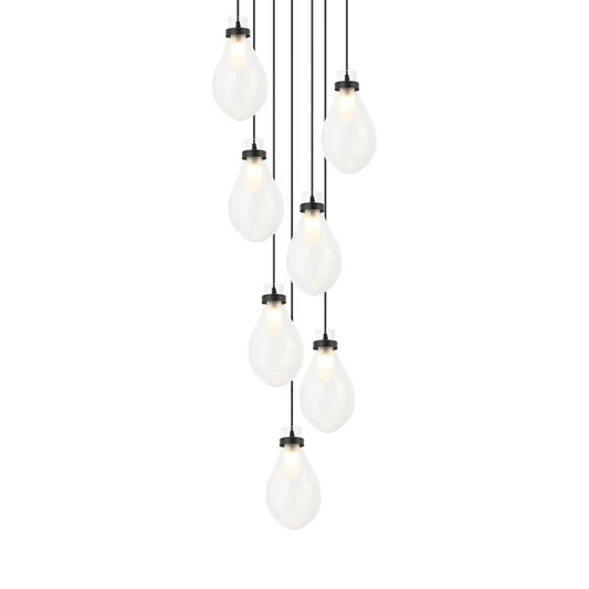 Matteo Lighting Seranna 22" 7-Light Pendant in Matte Black (C31907MB)