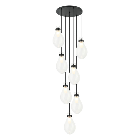 Matteo Lighting Seranna 22" 7-Light Pendant in Matte Black (C31907MB) – alternate view