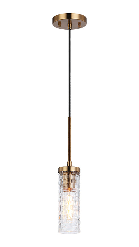 Matteo Lighting Weaver 3" Pendant in Aged Gold Brass (C32101AG) – alternate view