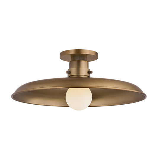 Troy Rainhill Semi-Flush Mount Patina Brass