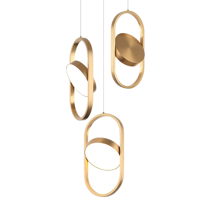 Matteo Lighting Kennedy 14" 3-Light LED Pendant in Aged Gold Brass (C32303AG)