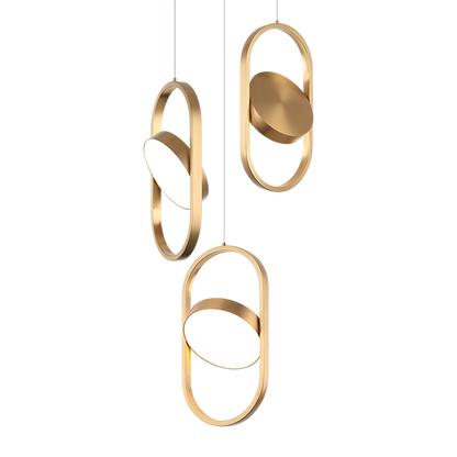 Matteo Lighting Kennedy 14" 3-Light LED Pendant in Aged Gold Brass (C32303AG)