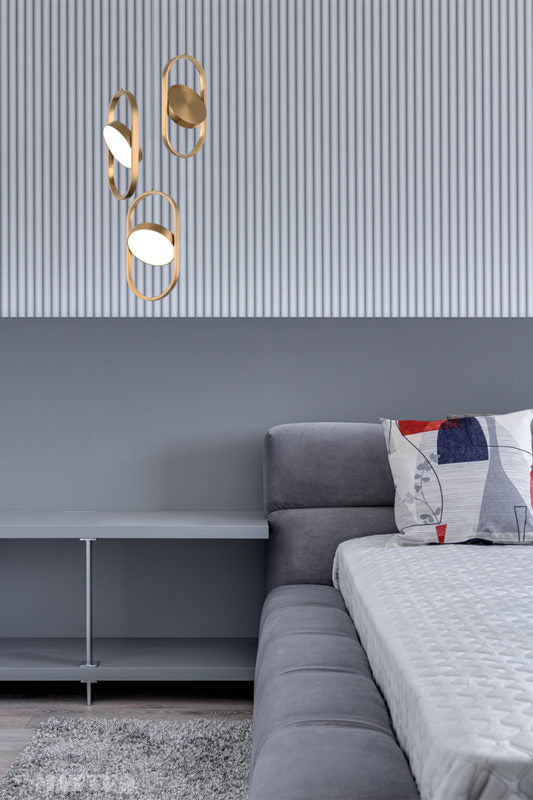 Matteo Lighting Kennedy 14" 3-Light LED Pendant in Aged Gold Brass (C32303AG) – alternate view