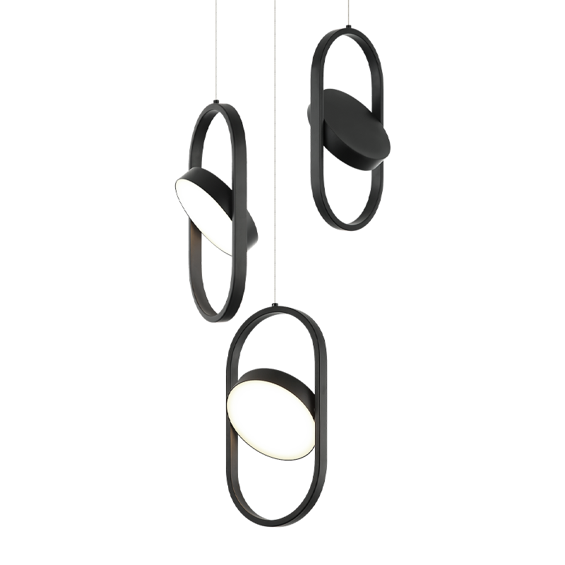 Matteo Lighting Kennedy 14" 3-Light LED Pendant in Black (C32303BK)